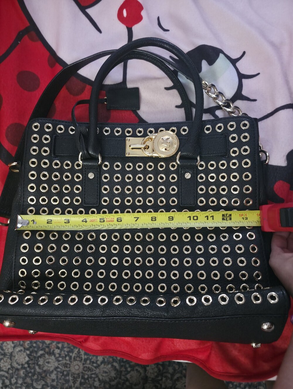Michael Kors Black Satchel with Gold Grommet Accents - Picture 9 of 10